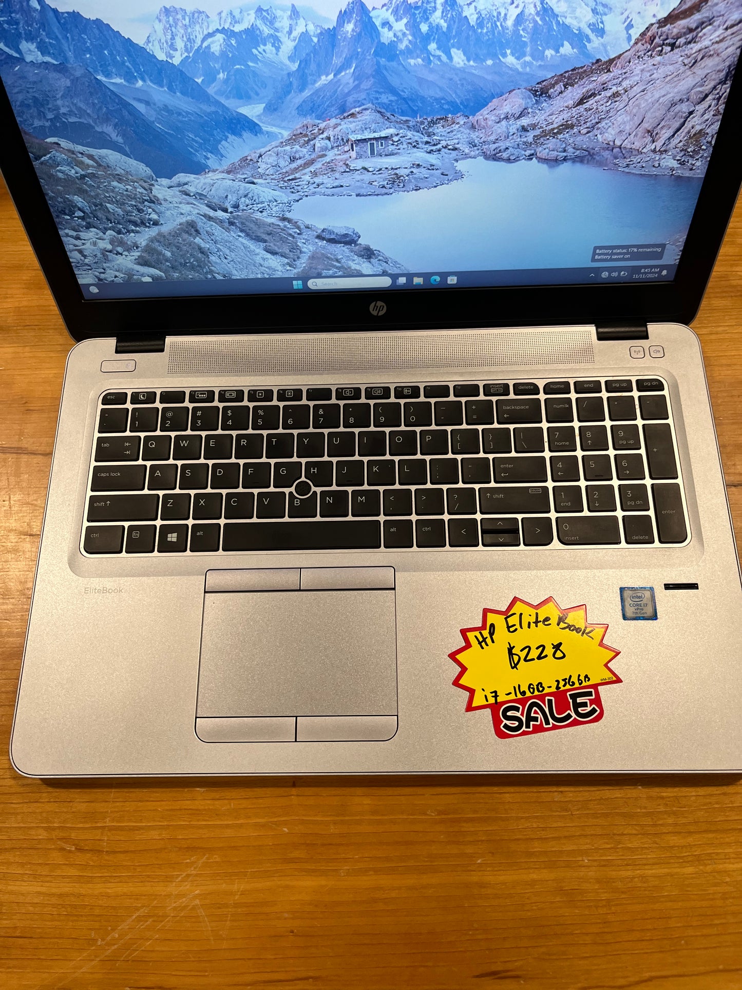 HP EliteBook 850 G4 Laptop 15”, Core i7, 16 GB Ram, 256 GB SSD, Windows 11 Pro